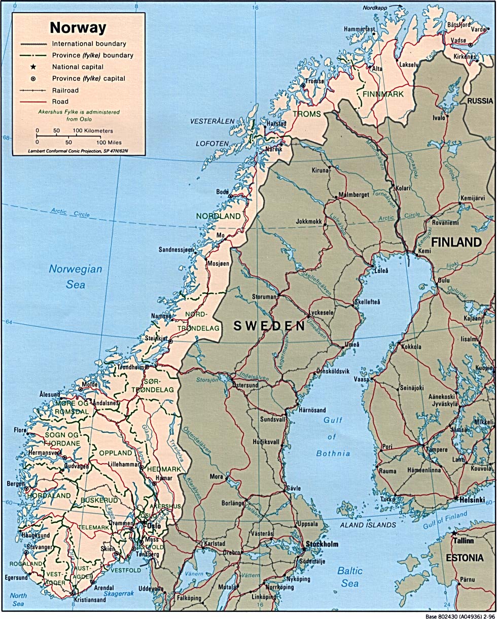 Cập nhật 2023: Bản đồ hành chính đất nước Na Uy (Norway Map) phóng to năm 2023, , Bản đồ