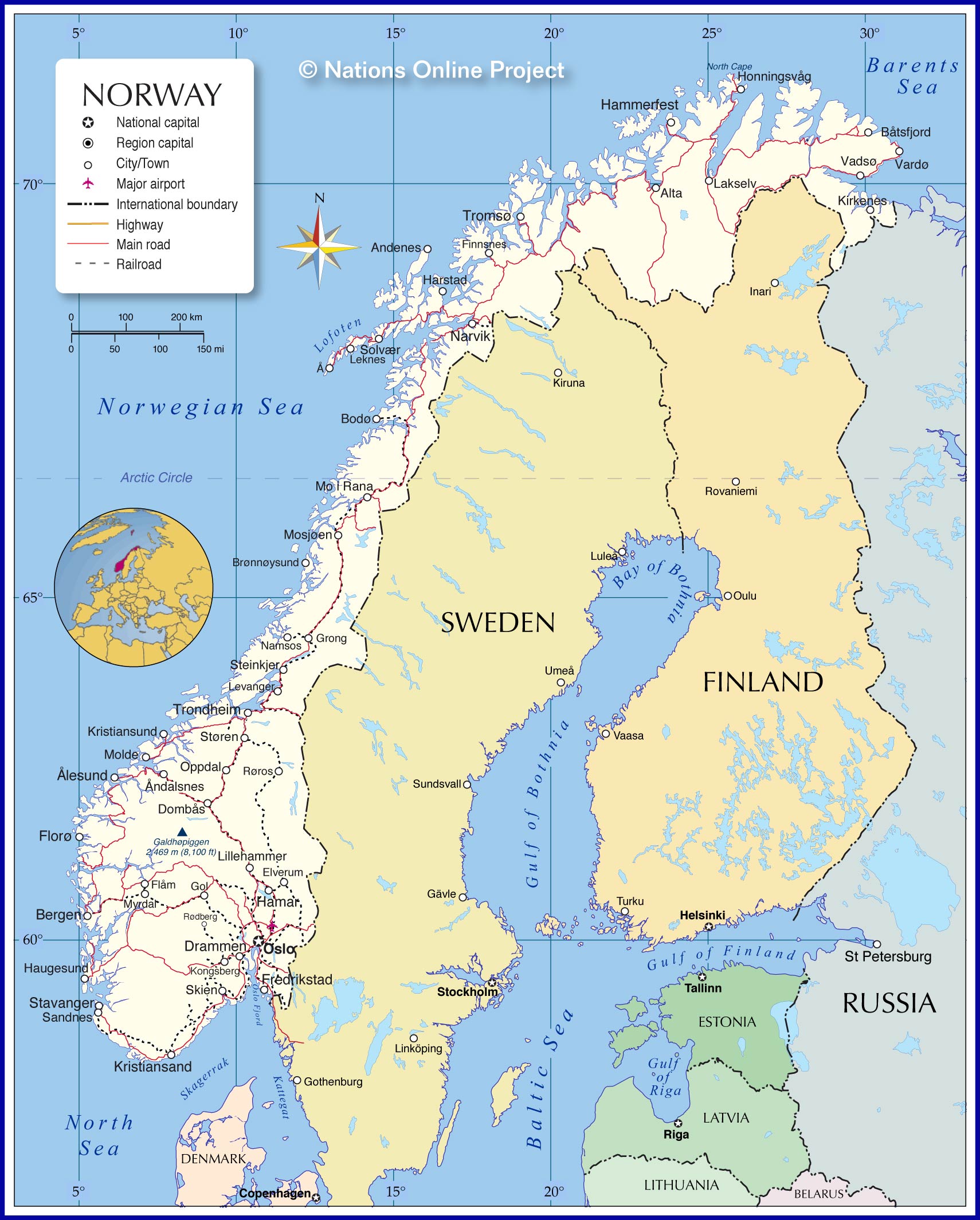 Cập nhật 2023: Bản đồ hành chính đất nước Na Uy (Norway Map) phóng to năm 2023, , Bản đồ