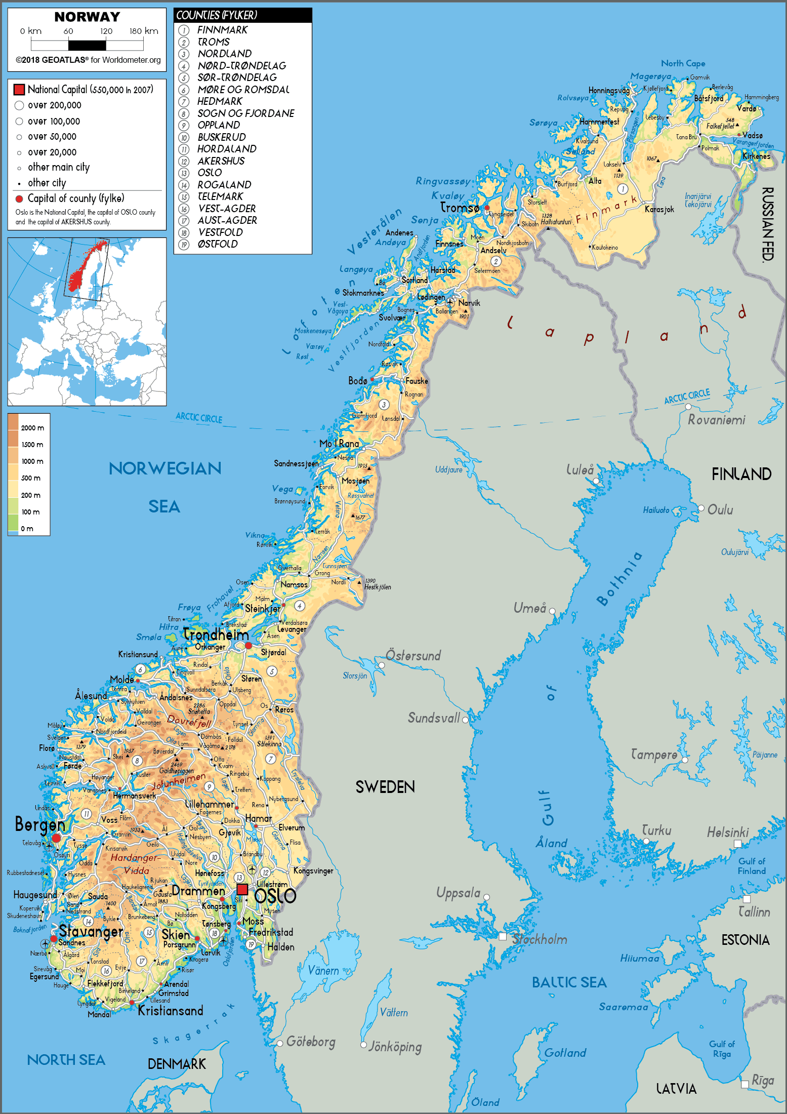 Cập nhật 2023: Bản đồ hành chính đất nước Na Uy (Norway Map) phóng to năm 2023, , Bản đồ