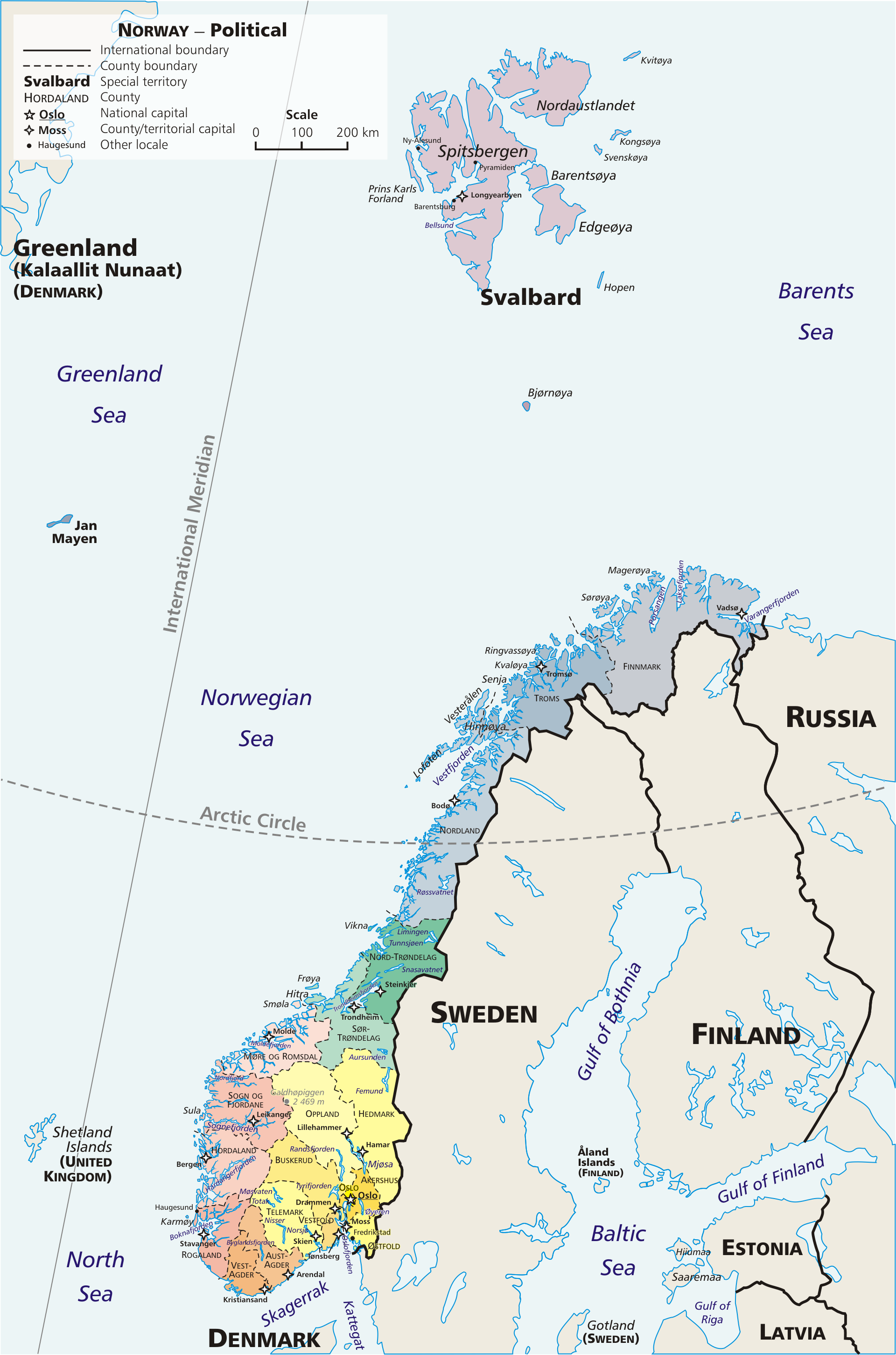 Cập nhật 2023: Bản đồ hành chính đất nước Na Uy (Norway Map) phóng to năm 2023, , Bản đồ