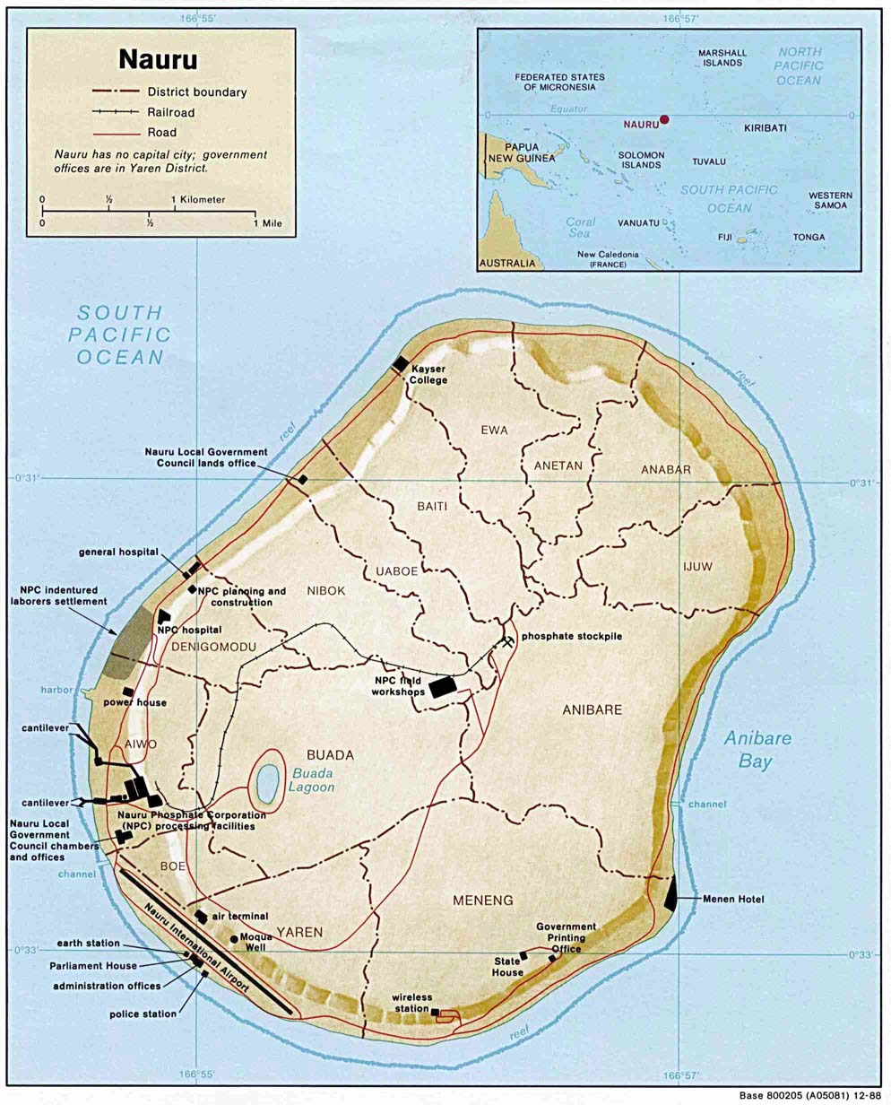 Cập nhật 2023: Bản đồ hành chính đất nước Nauru (Nauru Map) phóng to năm 2023, , Bản đồ