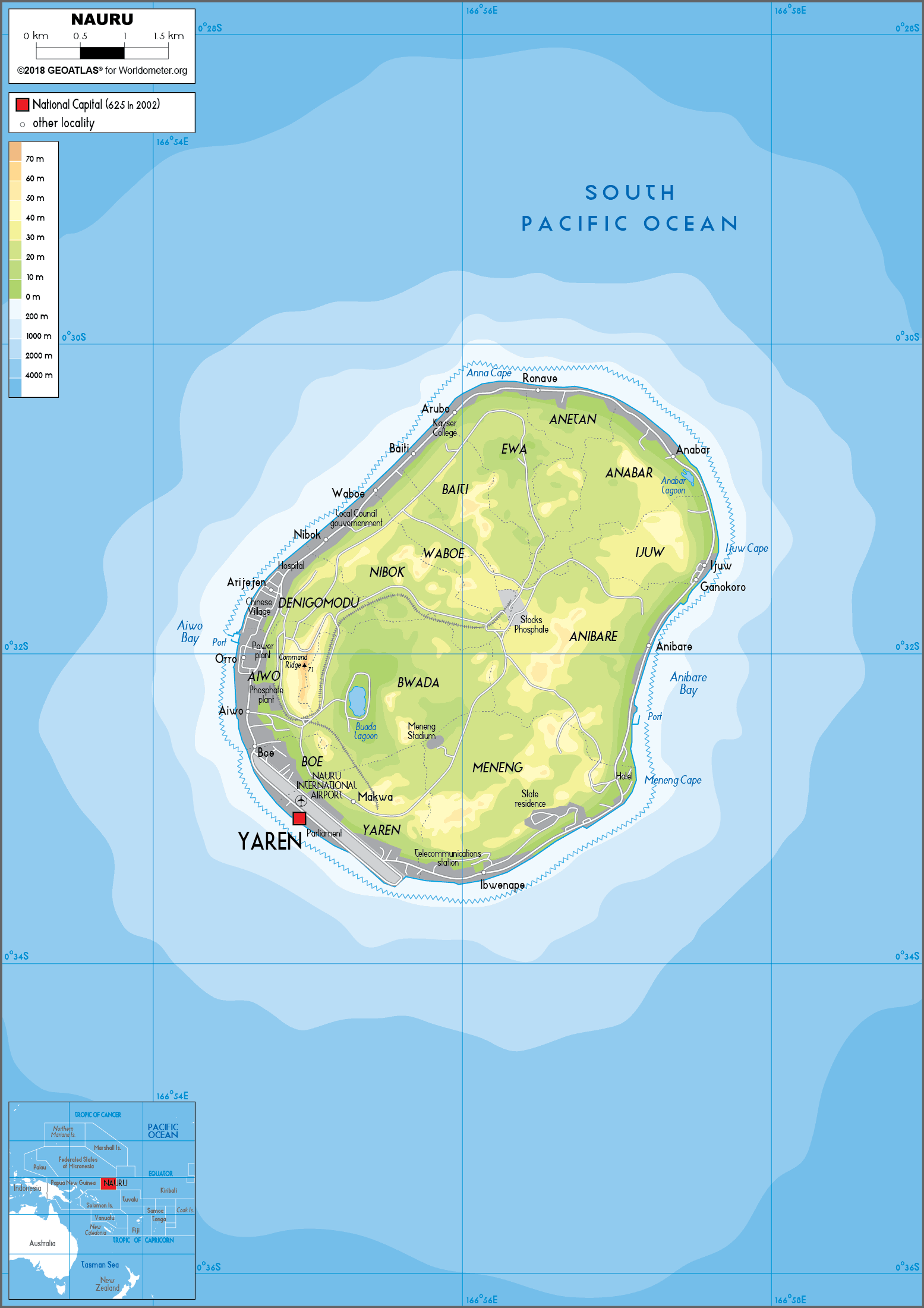 Cập nhật 2023: Bản đồ hành chính đất nước Nauru (Nauru Map) phóng to năm 2023, , Bản đồ