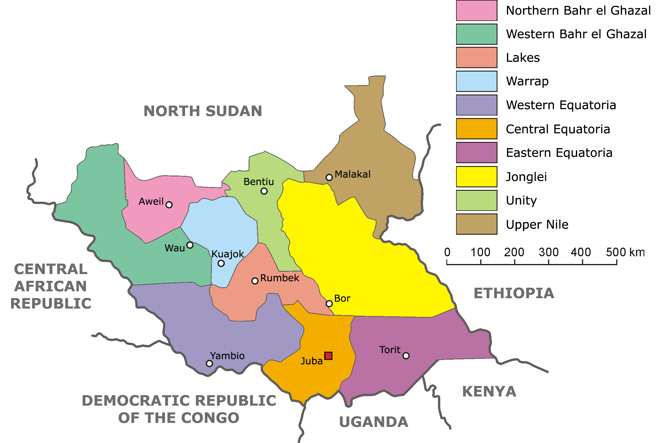 Cập nhật 2023: Bản đồ đất nước Nam Sudan (South Sudan Map) phóng to năm 2023, , Bản đồ