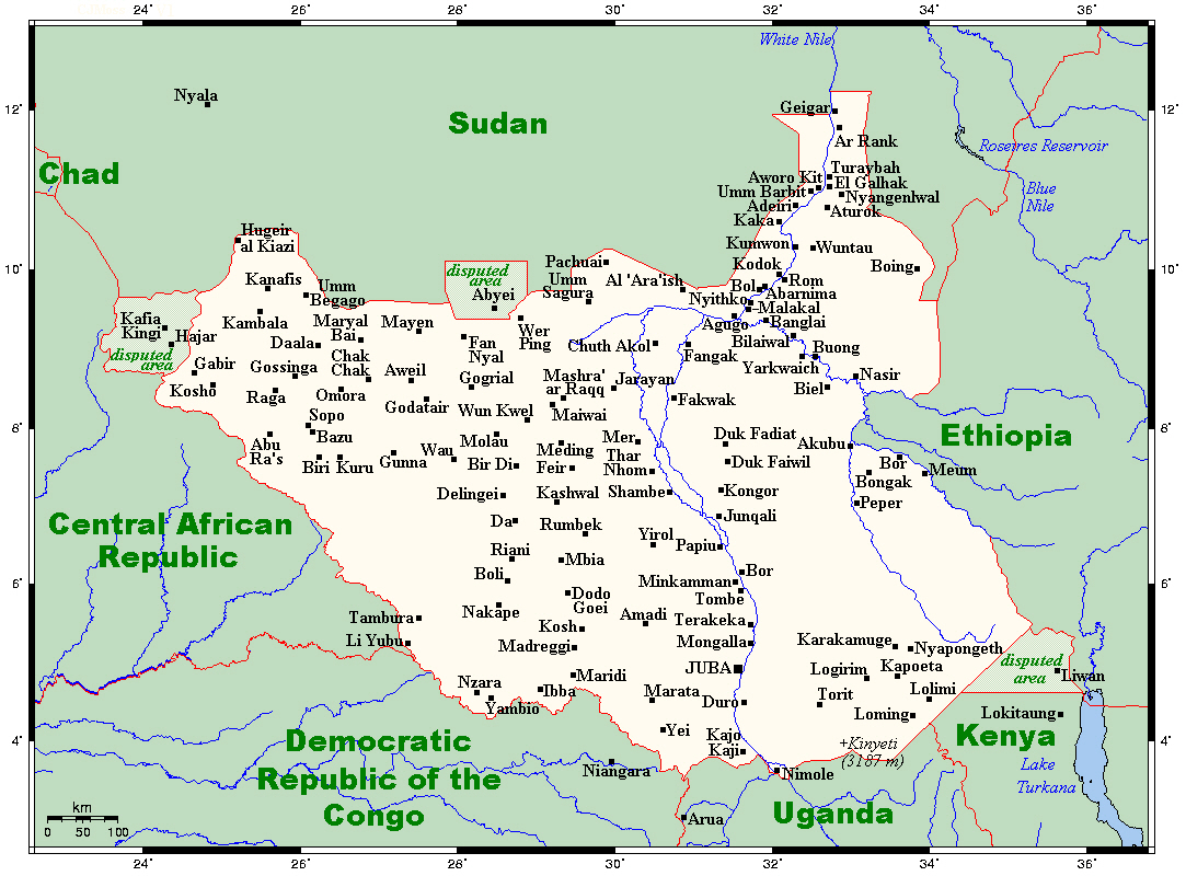 Cập nhật 2023: Bản đồ đất nước Nam Sudan (South Sudan Map) phóng to năm 2023, , Bản đồ