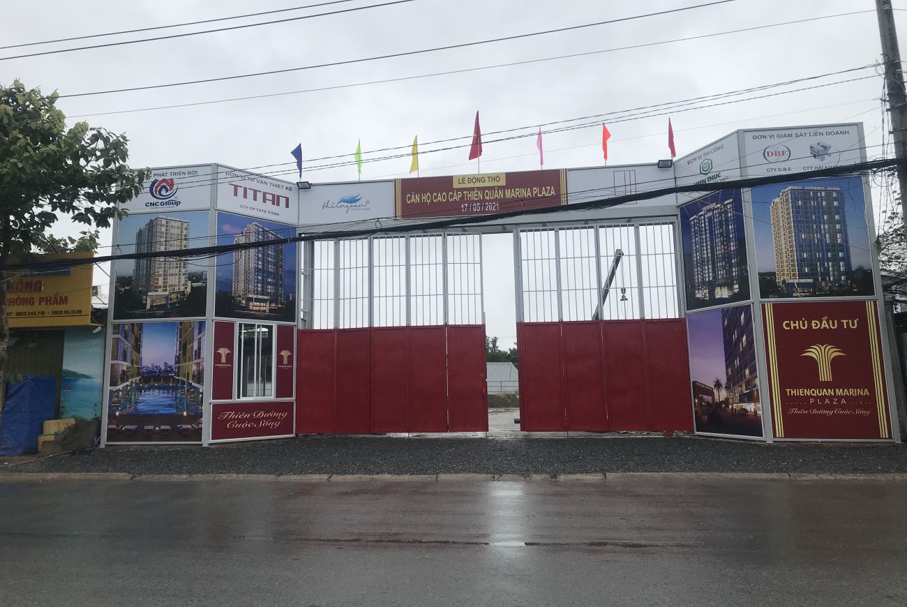 Tiến độ dự án căn hộ Thiên Quân Marina Plaza đang được thi công xây dựng