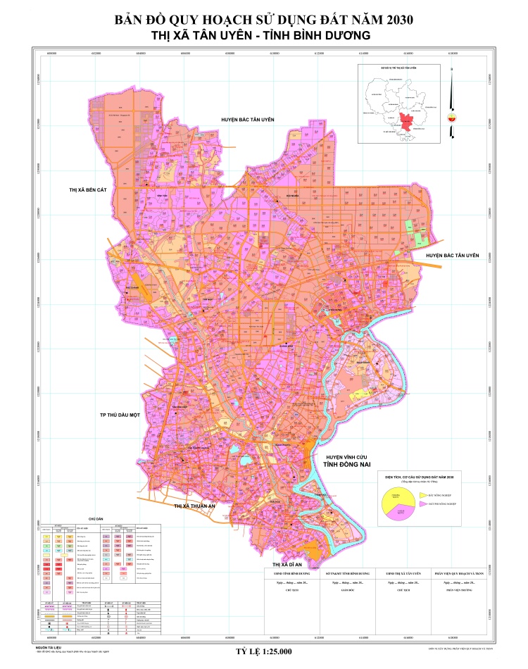 Bản đồ quy hoạch sử dụng đất thị xã Bến Cát năm 2030