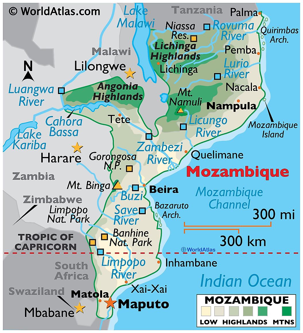 Cập nhật 2023: Bản đồ hành chính đất nước Mozambique (Mozambique Map) phóng to năm 2023, , Bản đồ