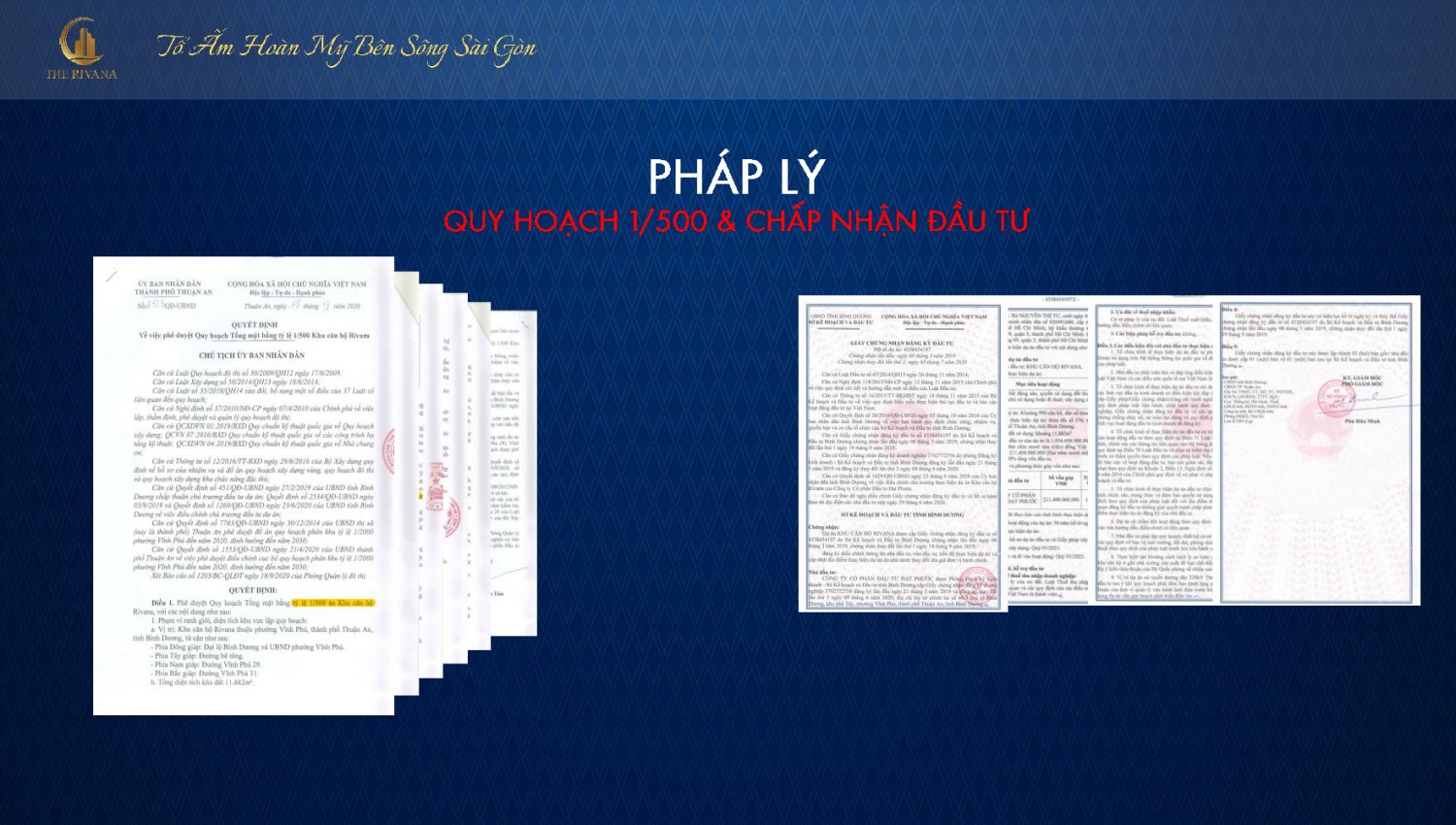 Pháp lý quy hoạch 1/500 và chấp nhận đầu tư dự án căn hộ The Rivana Đạt Phước