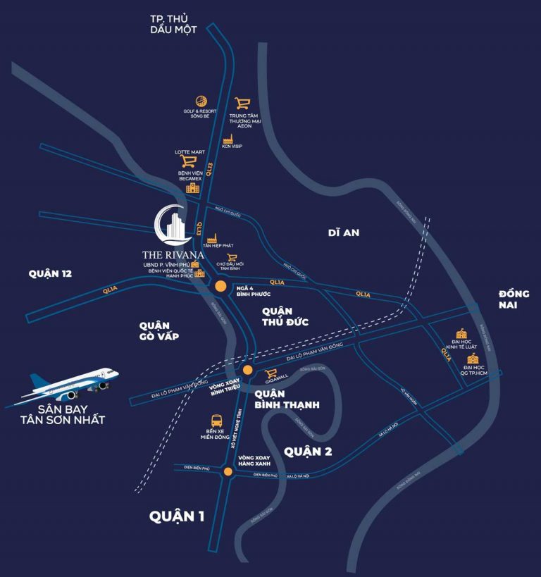 Vị trí dự án căn hộ THE RIVANA