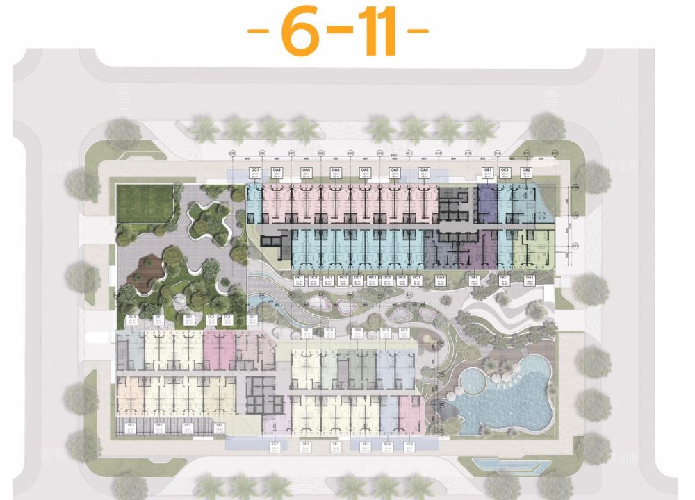 Mặt bằng tầng 6 & 11 căn hộ Charmington Tamashi Đà Nẵng