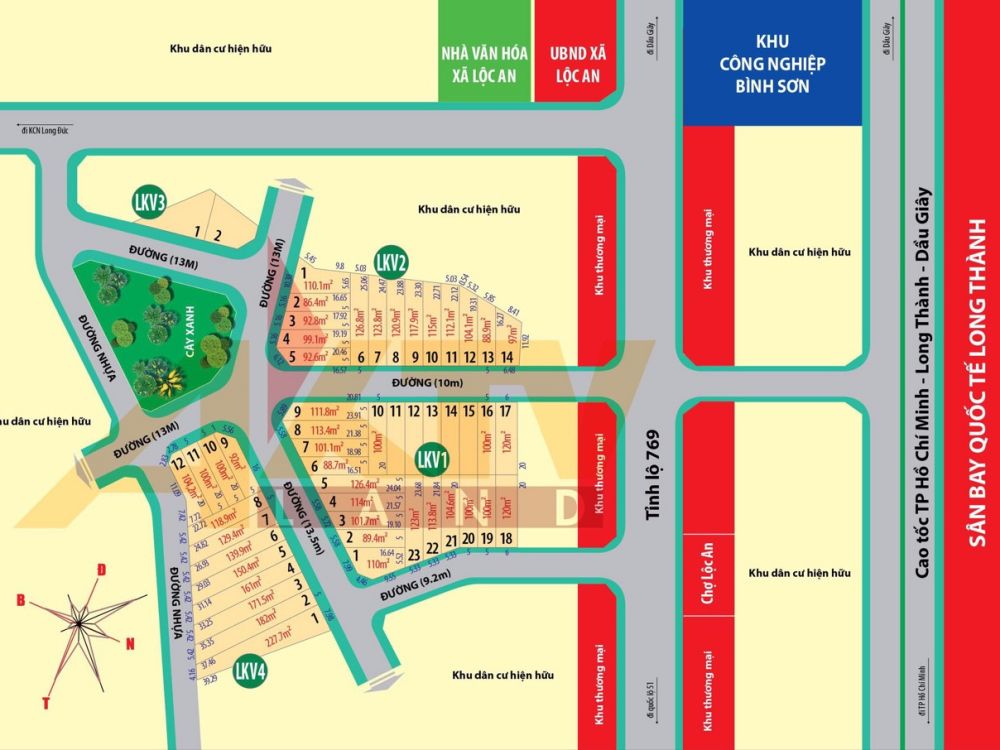 Mặt bằng dự án đất nền Long Thành New Town