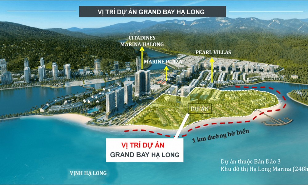Vị trí dự án nghĩ dưỡng Grand Bay Townhouse Hạ Long