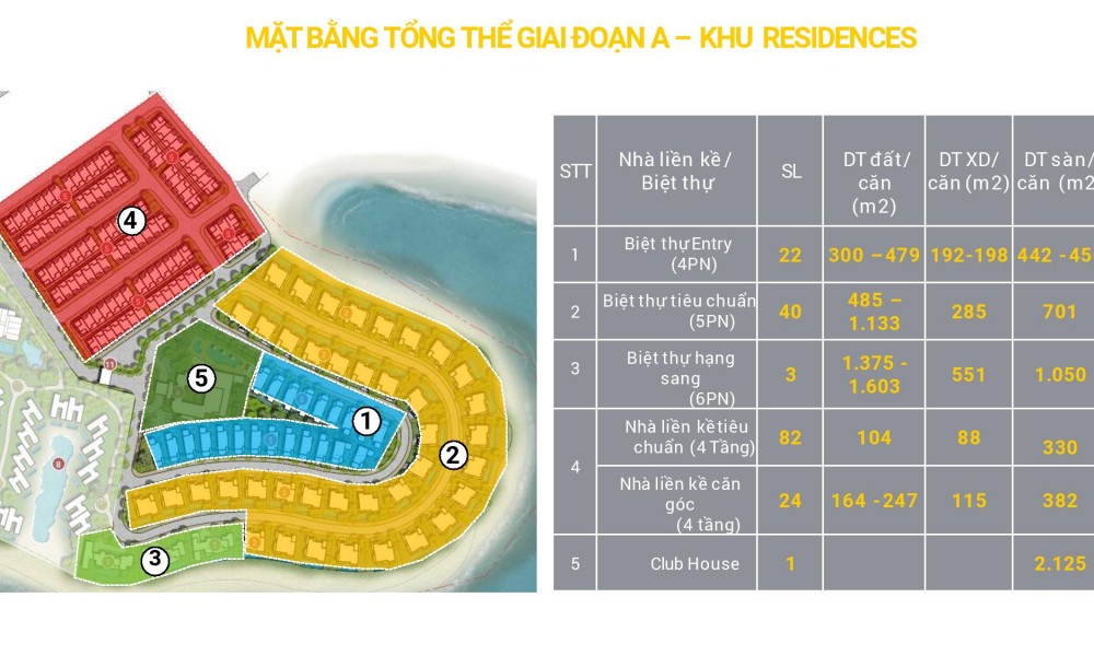 Mặt bằng phân lô dự án nghĩ dưỡng Grand Bay Townhouse Hạ Long