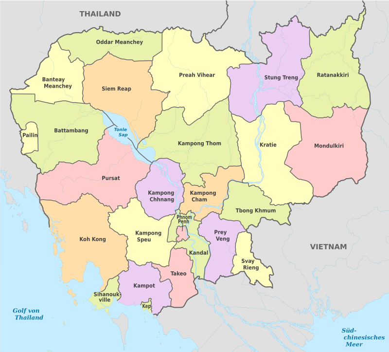 Bản đồ Campuchia khổ lớn mới nhất năm 2022