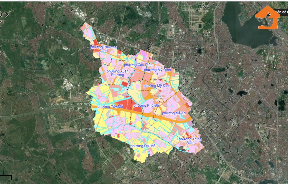 Bản đồ sử dụng đất tại Thành phố Nam Từ Liêm