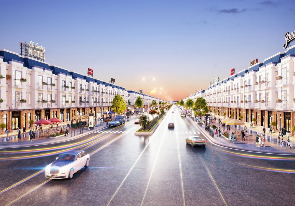 Phối cảnh cung đường thương mại tại Đại Phước Molita Bàu Bàng,