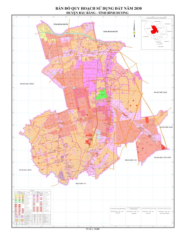 Bản đồ quy hoạch sử dụng đất tại huyện Bàu Bàng đến năm 2030