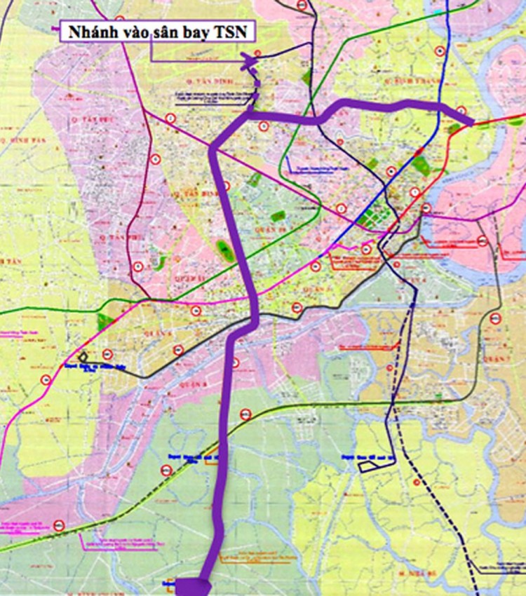 Bản đồ quy hoạch hướng tuyến Metro số 4B 