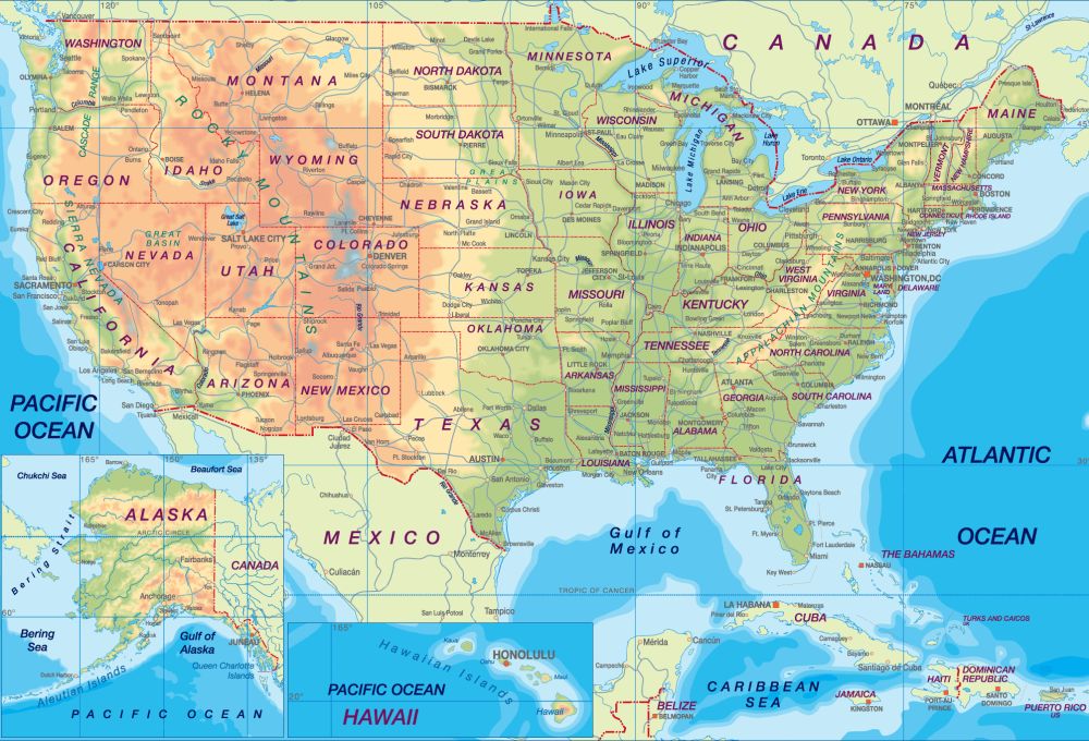 Bản đồ các tiểu bang Hoa Kỳ