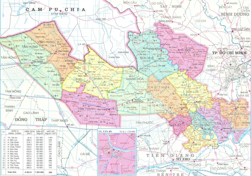 Vị trí bản đồ Long An 