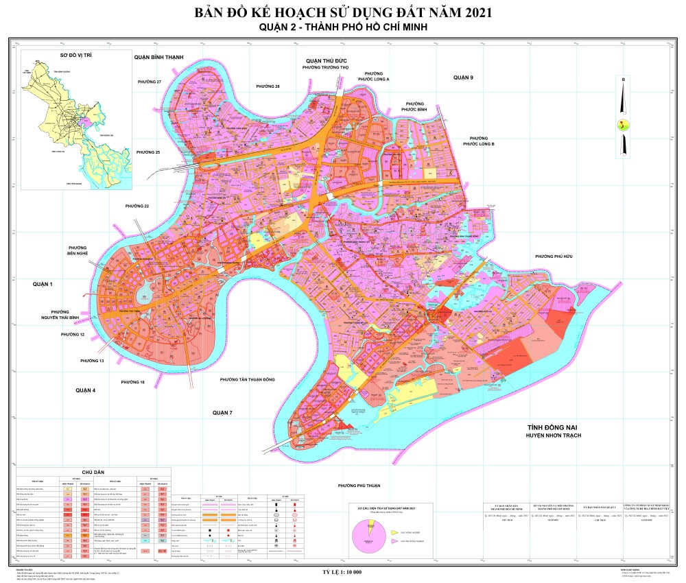 Bản đồ quy hoạch sử dụng đất quận II năm 2021