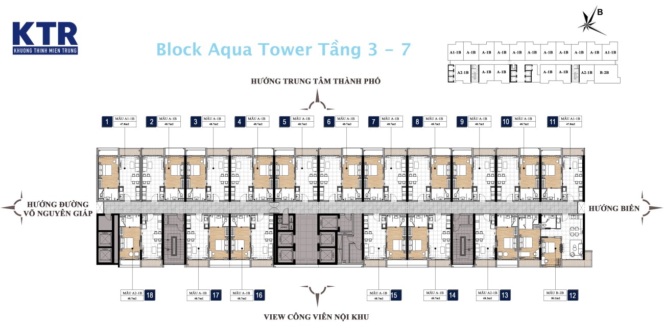 Block Aqua Tower Tầng 3 đến 7