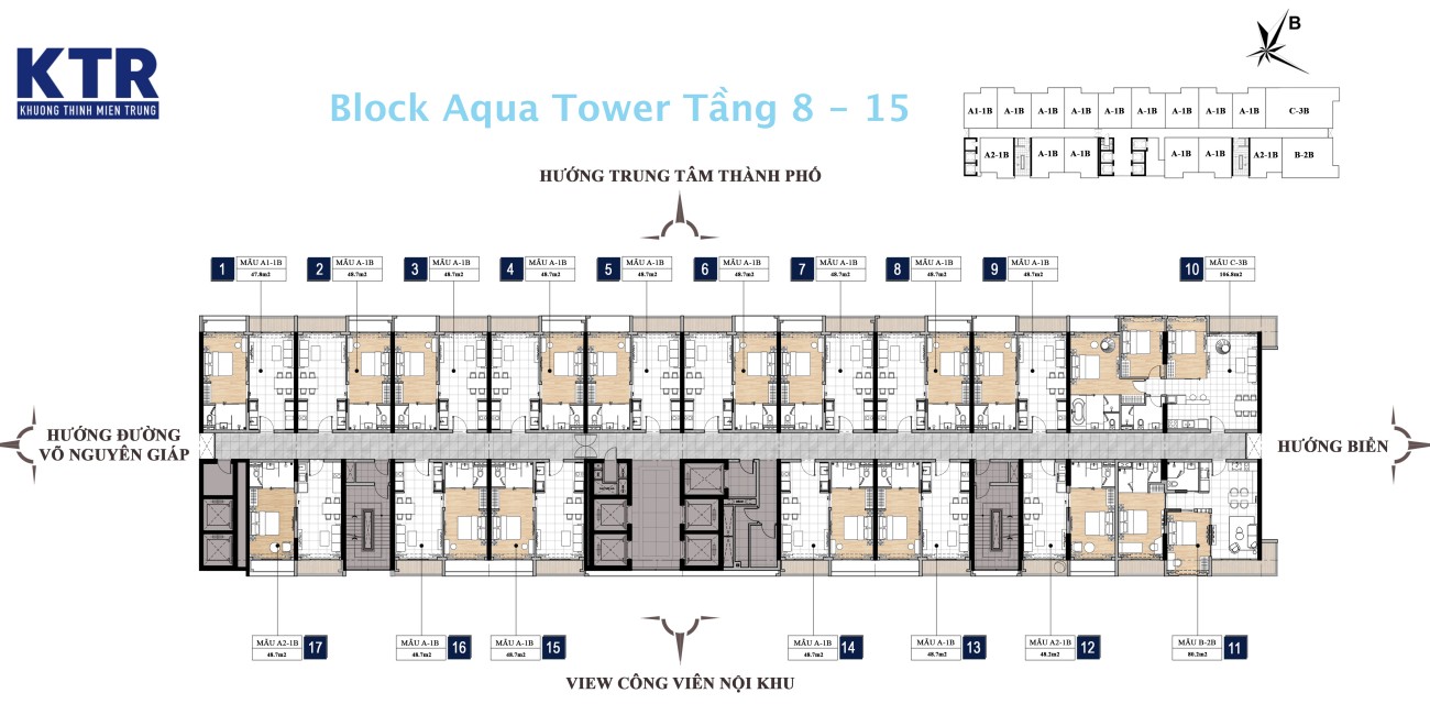 Block Aqua Tower tầng 8 đến 15