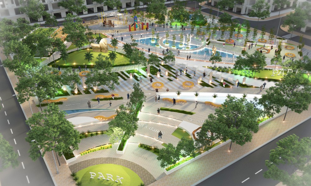 Phối cảnh công viên Central Park tại dự án
