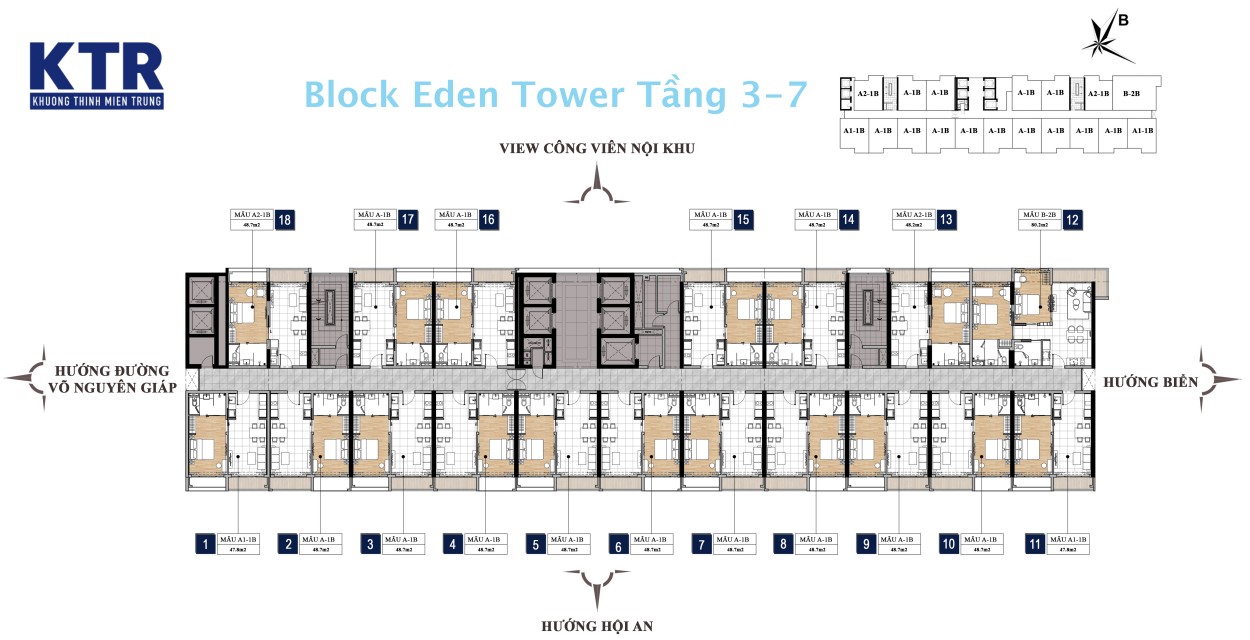 Block Eden Tower tầng 3 đến 7
