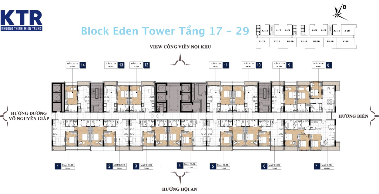 Block Eden Tower tầng 17 đến 29
