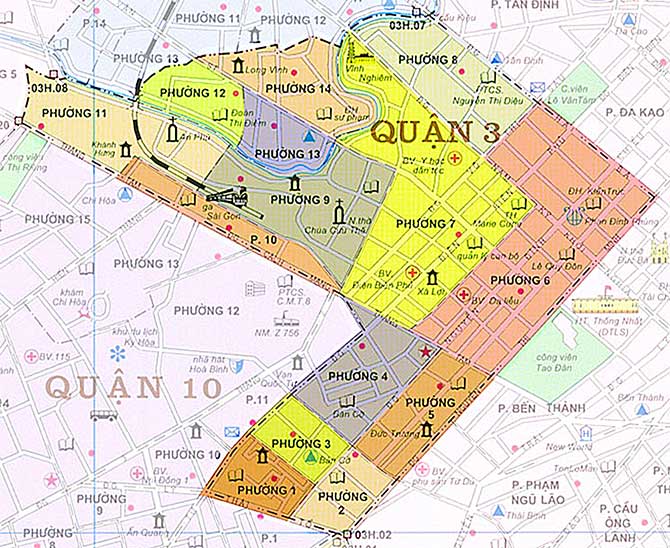 Bản đồ hành chính Quận 3 năm 2022 