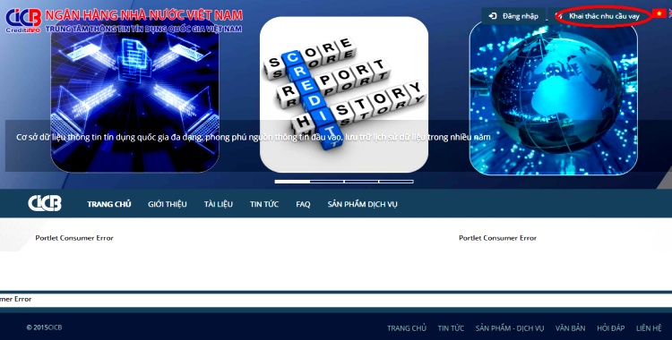 Nếu bạn đã có tài khoản tại CIC, chọn nút "Đăng nhập". Nếu chưa đăng kí tài khoản tại CIC, chọn nút “Khai thác nhu cầu vay”. Và hoàn thành đăng ký thông tin