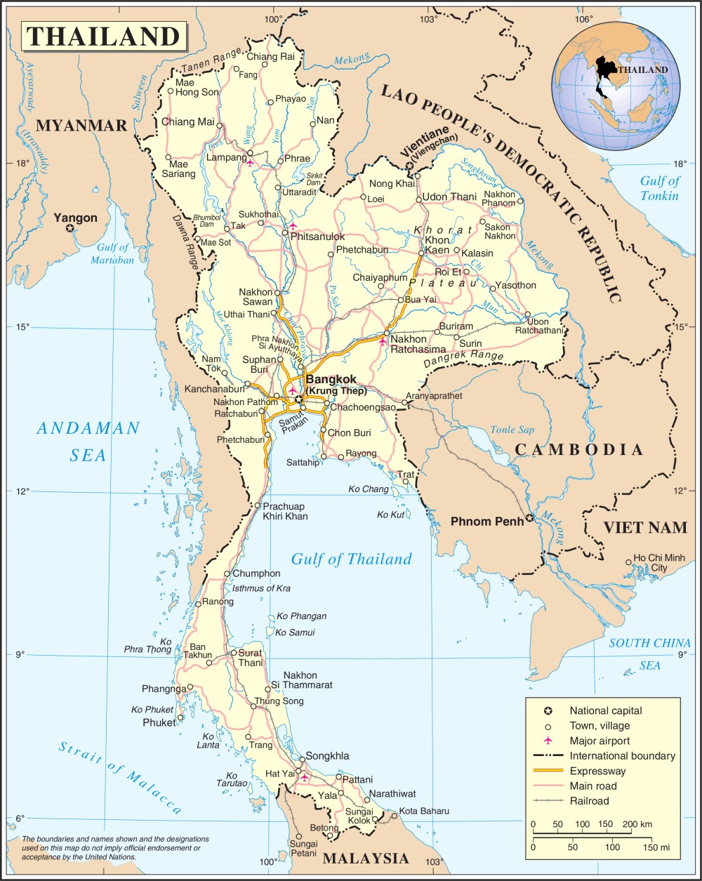 Bản đồ du lịch Thái Lan 