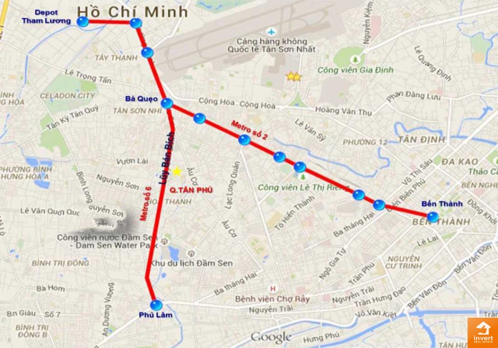 Bản đồ hướng tuyến Metro số 6