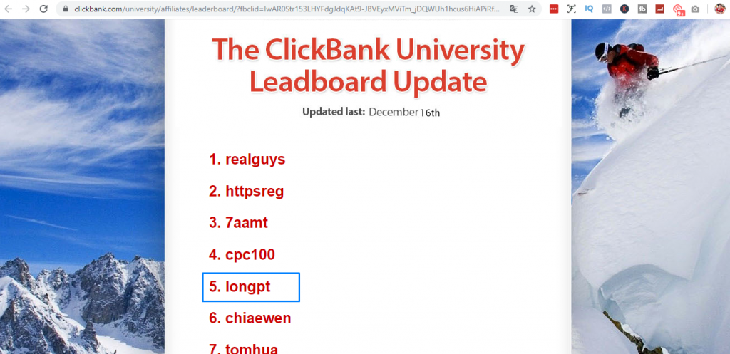 Top 5 Thế giới Clickbank Affiliate Contest
