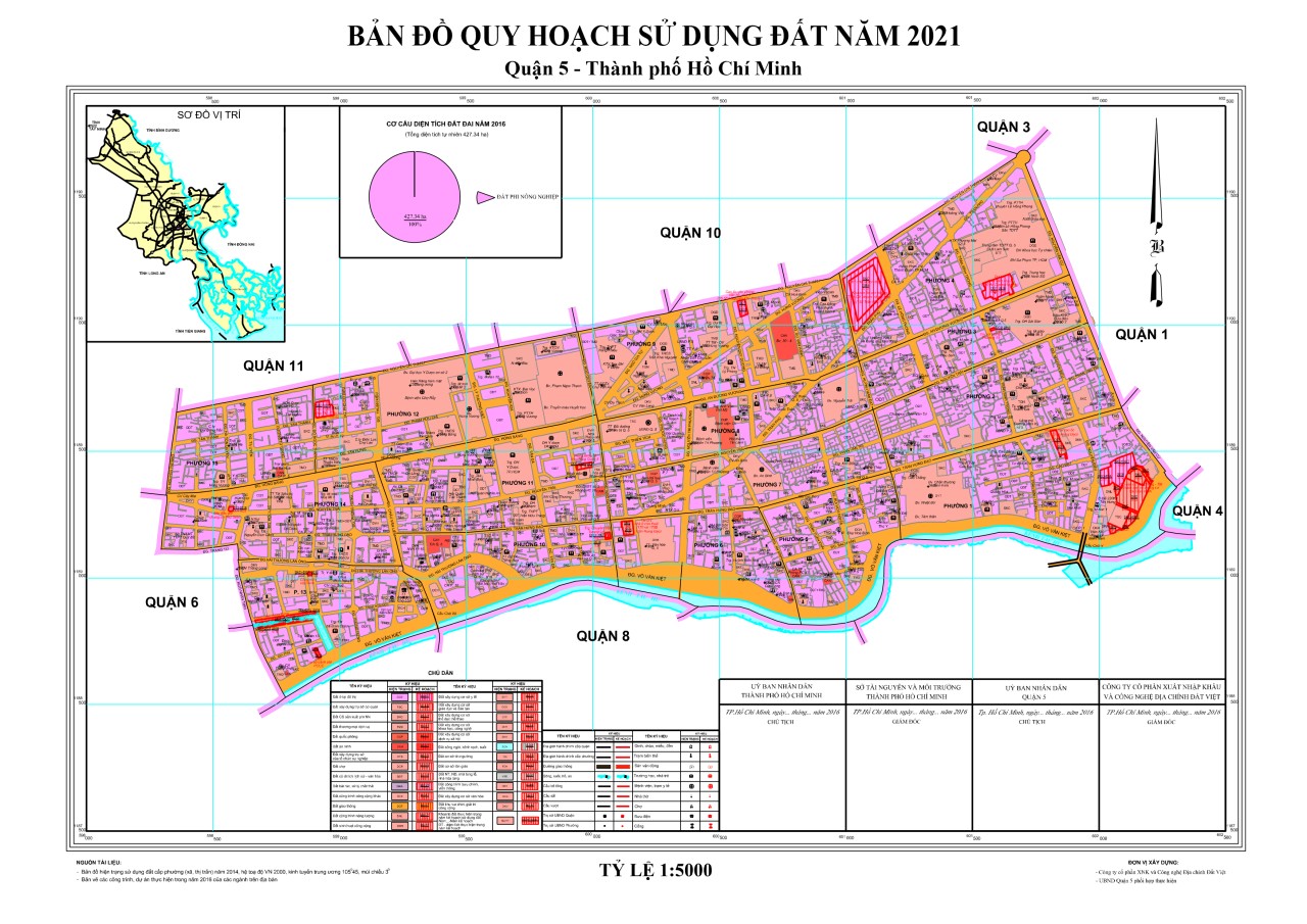 Bản đồ quy hoạch sử dụng đất tại Quận 8 khổ lớn