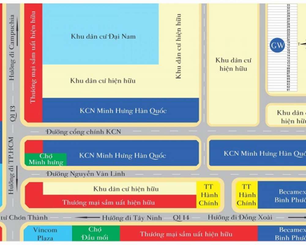Mặt bằng dự án Gateway Center Chơn Thành Bình Phước 