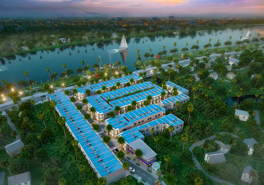 Phối cảnh dự án nhà phố The Hestia Riverside Residence Long An