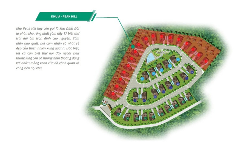 Mặt bằng phân lô Khu A Peak Hill