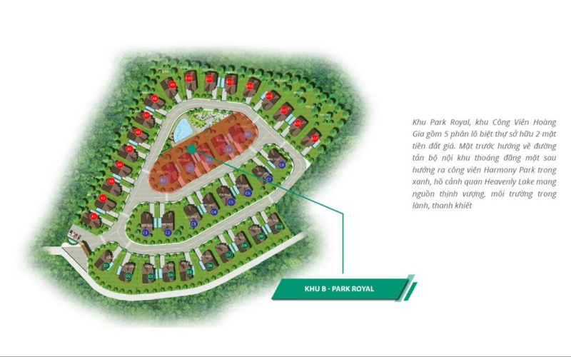 Mặt bằng phân lô Khu B Park Royal