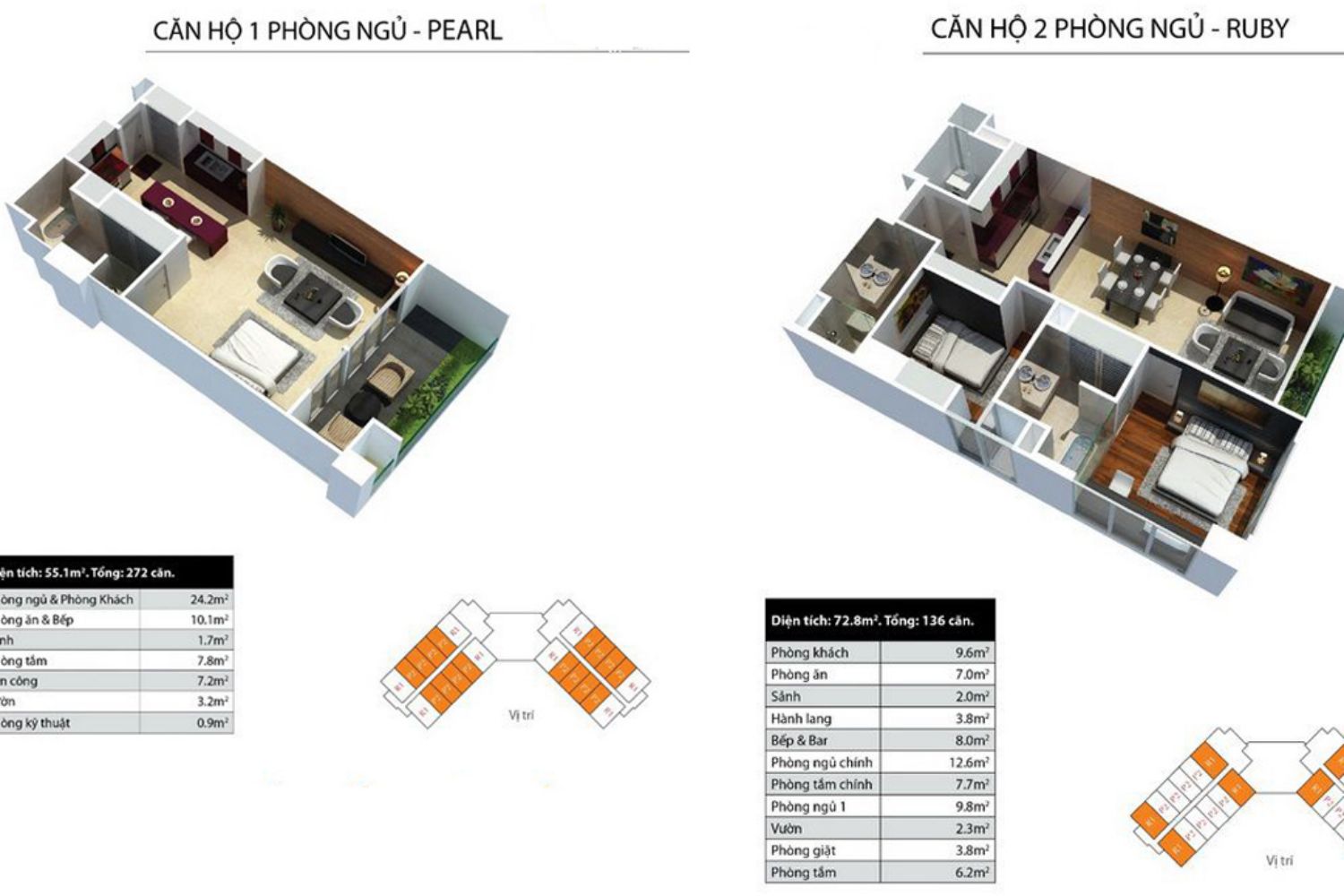 Thiết kế 1PN và 2 PN dự án căn hộ Nha Trang Peninsula Tower