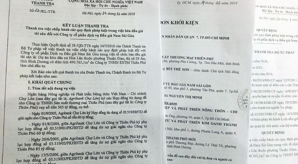 Đơn khởi kiện dự án Hoà Lân Kim Oanh