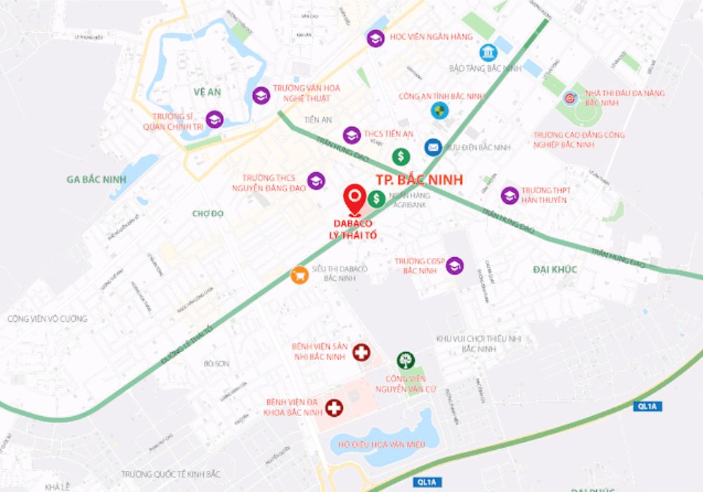 Vị trí dự án căn hộ Lotus Central Bắc Ninh trên Google Maps