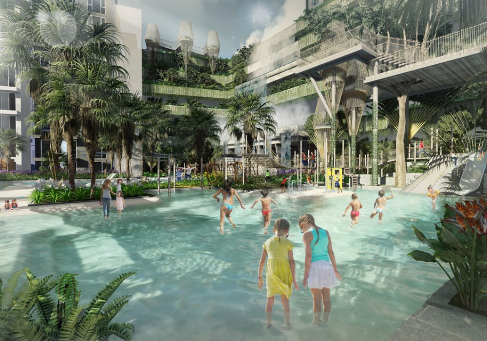Công viên nước dự án căn hộ chung cư Celesta Rise Keppel Land Nhà Bè