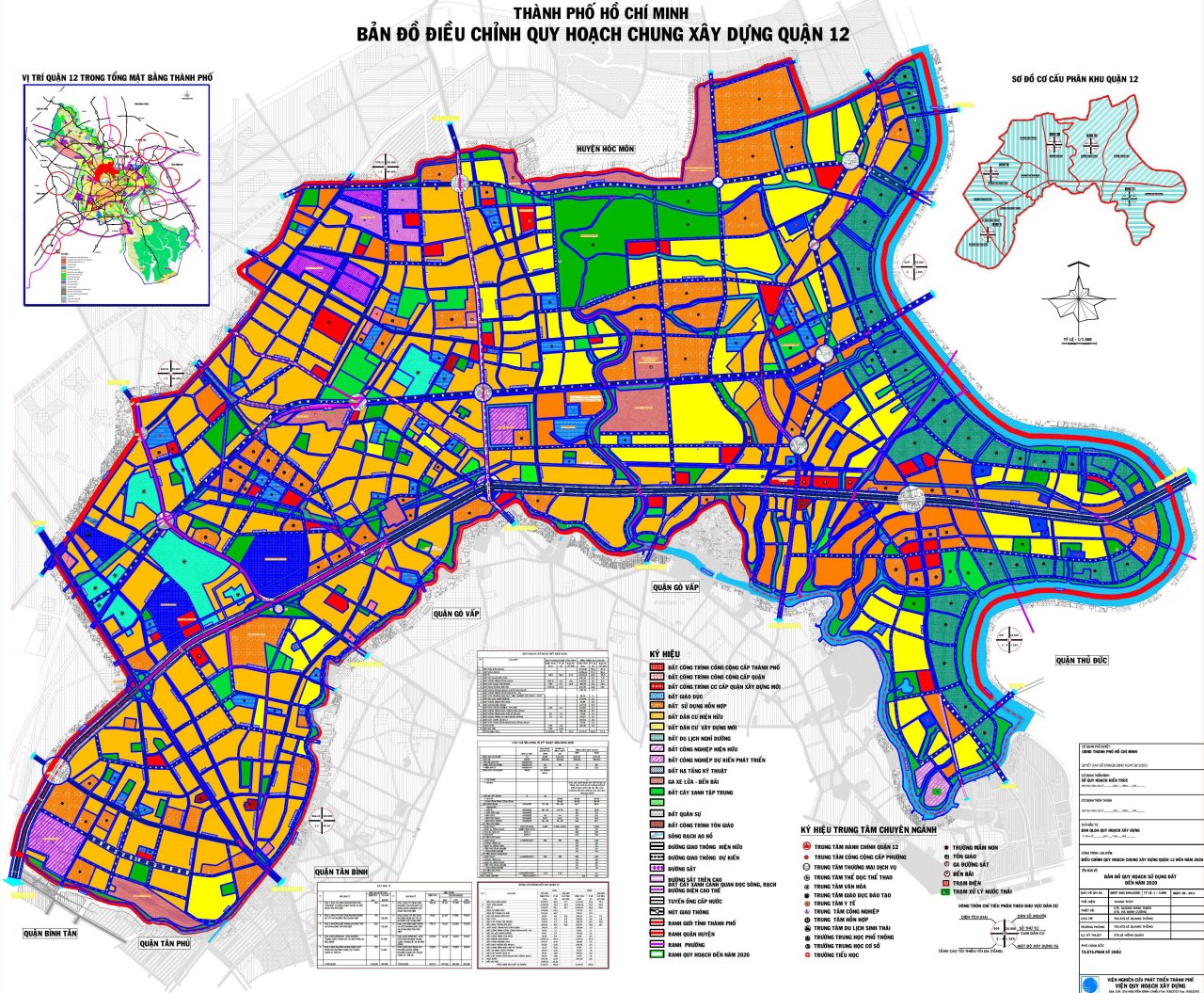 Bản đồ điều chỉnh quy hoạch xây dựng Quận 12