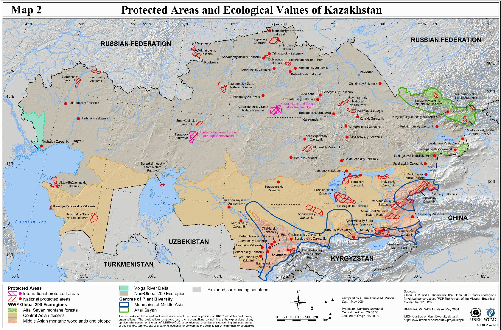 Bản đồ đất nước Kazakhstan (Kazakhstan Map) Khổ lớn, Phóng to 2024