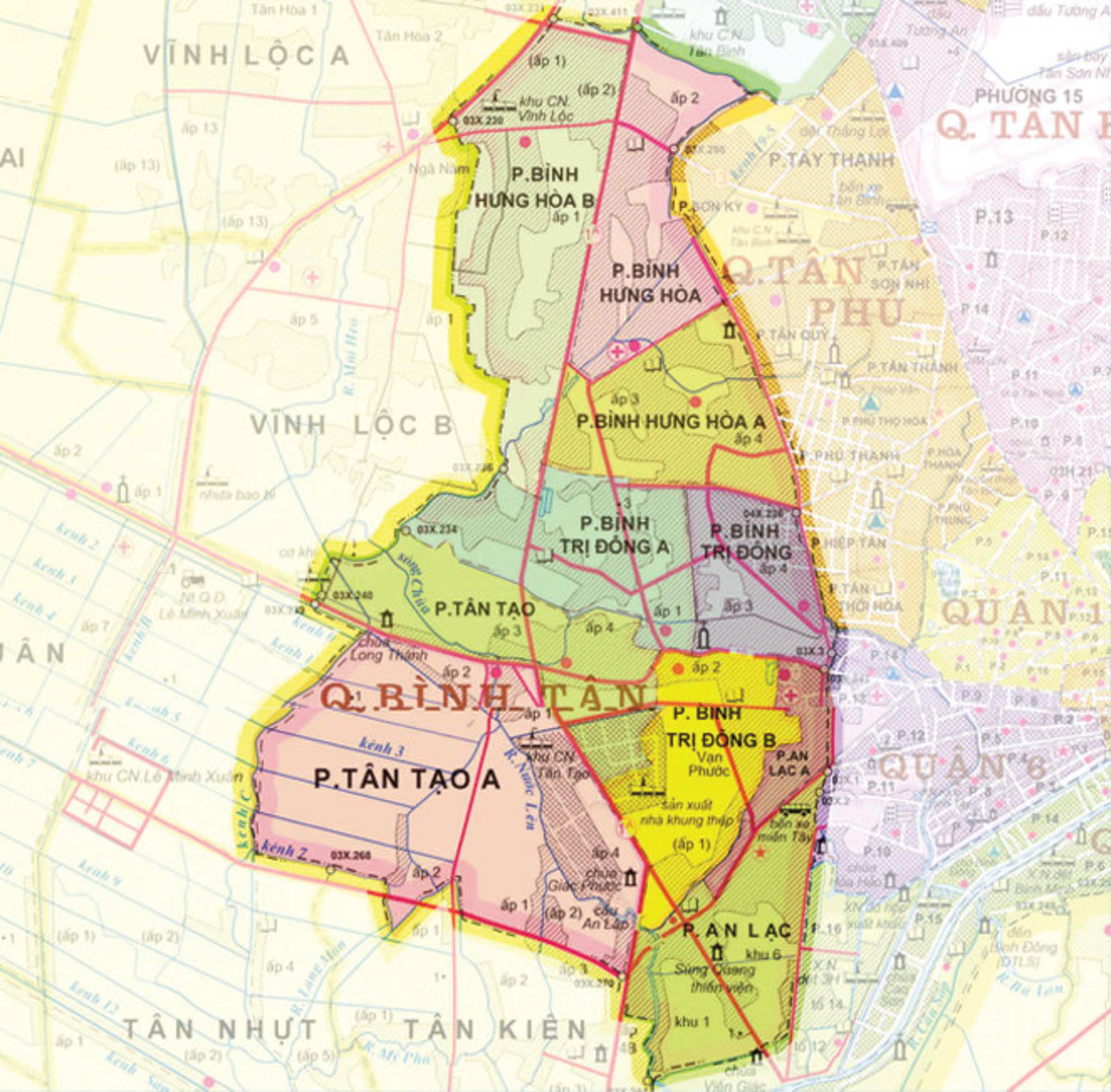 Bản đồ hành chính các phường quận Tân Bình năm 2022