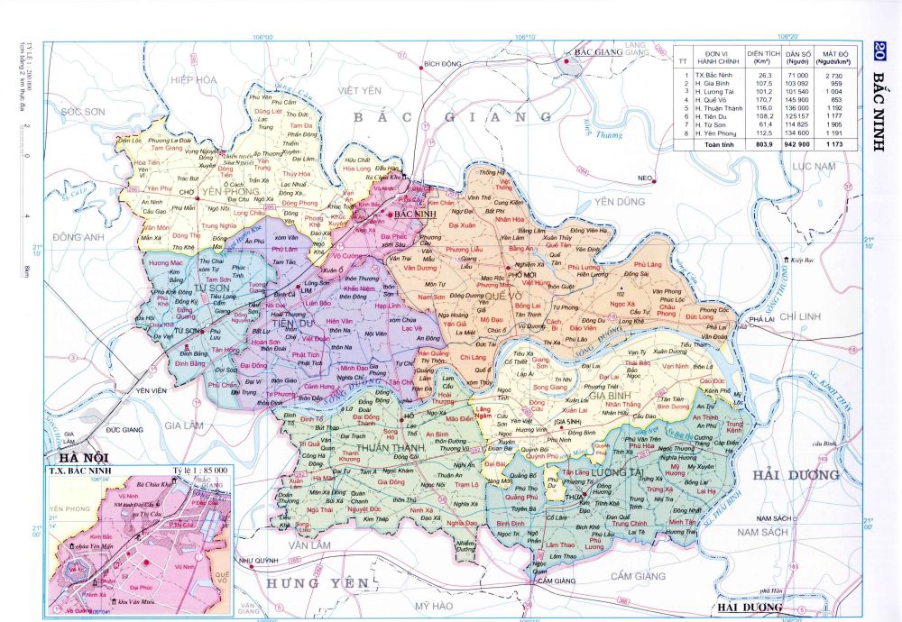 Bản đồ Bắc Ninh khổ lớn phóng to chi tiết