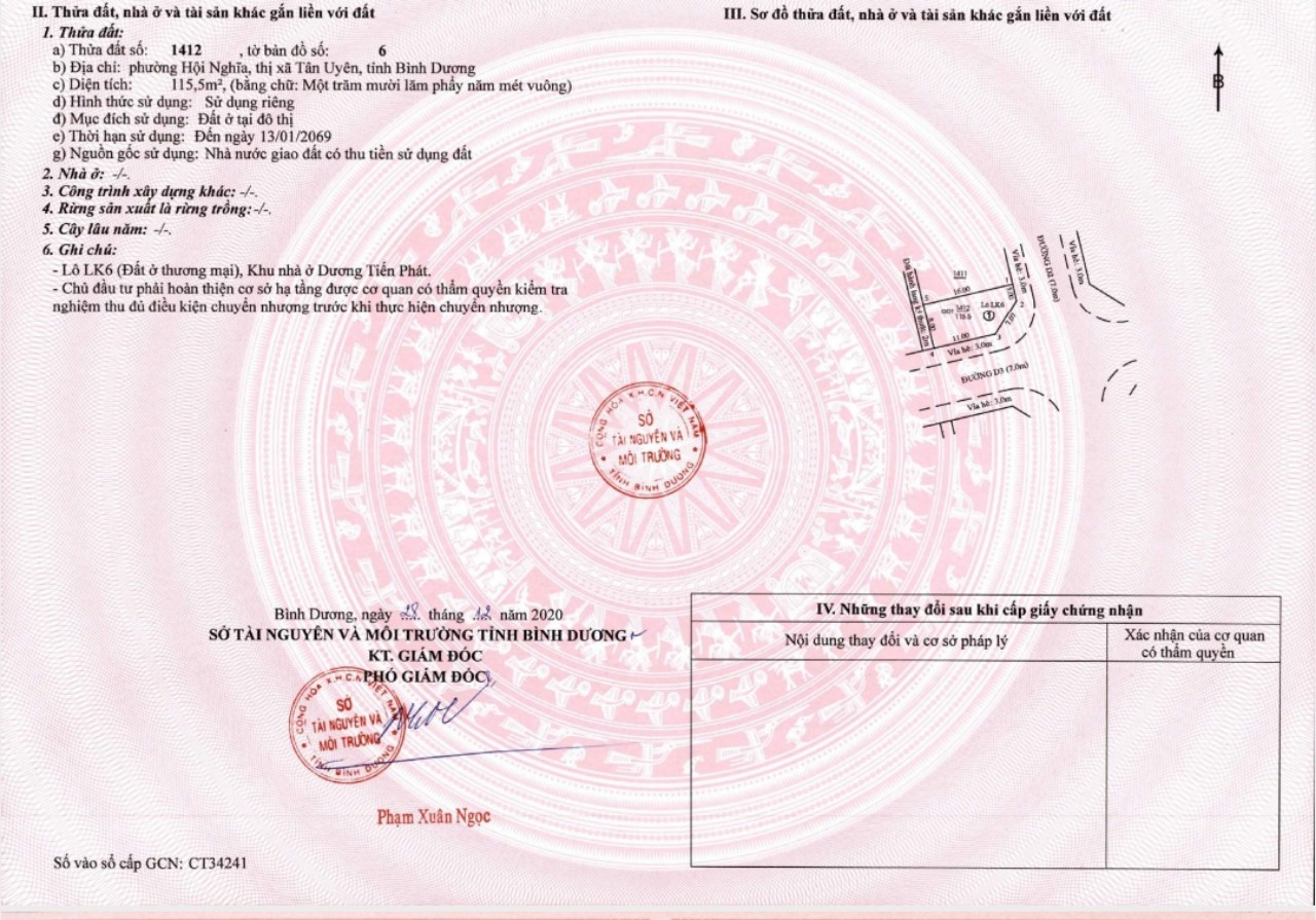 Sổ hồng dự án Tân Uyên Central Point