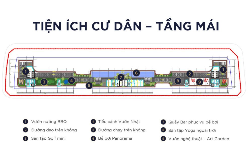 Tiện tích tầng mái tại căn hộ Sunshine Continental Sài Gòn